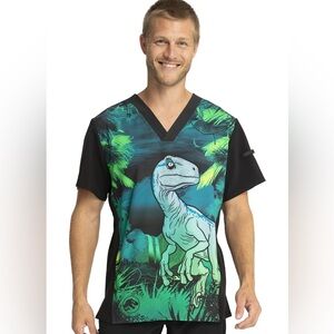 Men's Dinosaur Graphic Tee - Black and Green
